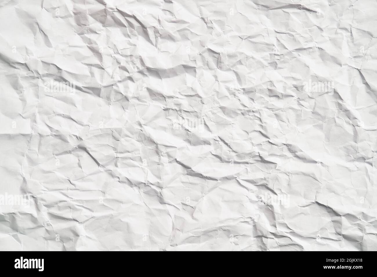 White crumpled paper texture with wrinkles. Damaged and torn sheet