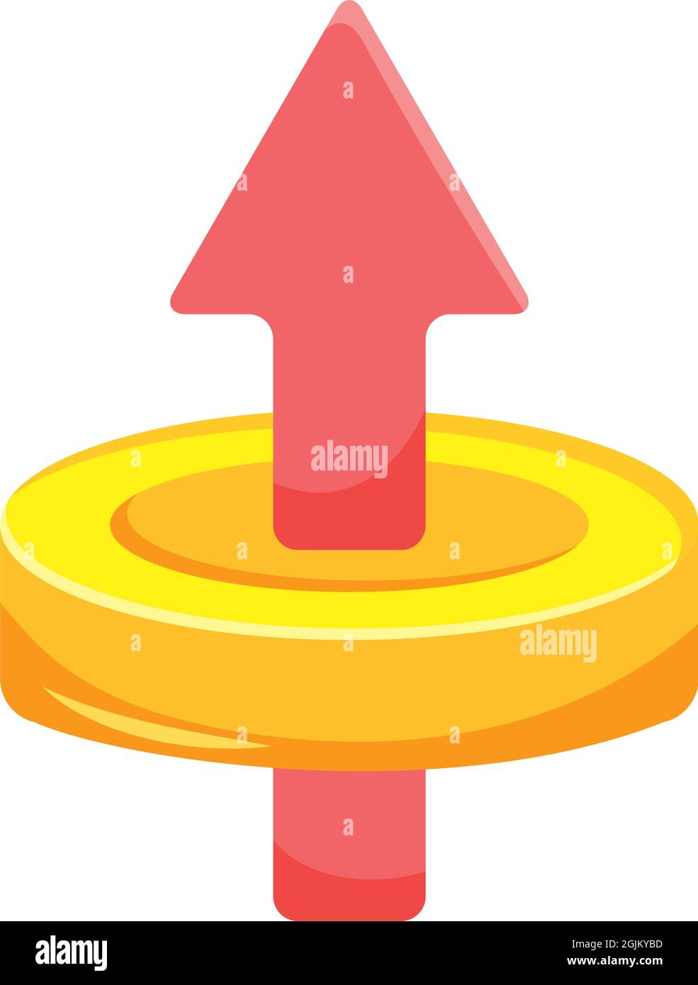 coin with red ascending arrow Stock Vector Image & Art - Alamy