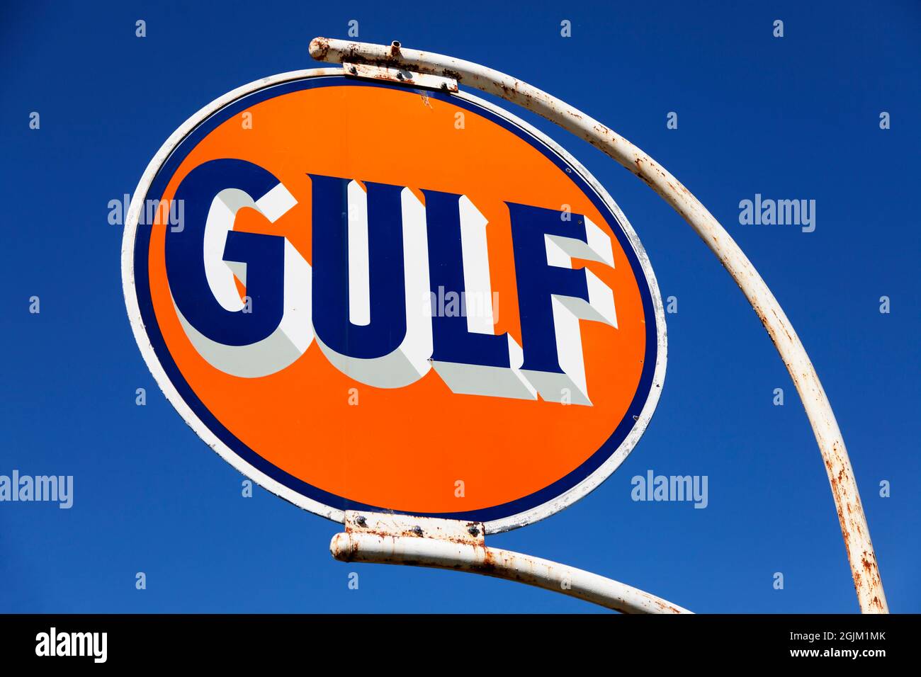 Vannas, Norrland Sweden - August 11, 2021: old petrol station sign from the sixties Stock Photo