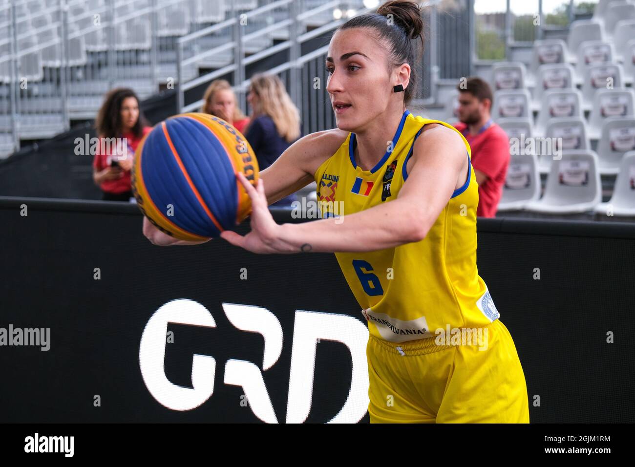 Paris, France. 10th Sep, 2021. BiancaFota (Romania) in action during FIBA  3x3 Europe Cup 2021 (1st day), Basketball EuroCup Championship in Paris,  France, September 10 2021 Credit: Independent Photo Agency/Alamy Live News