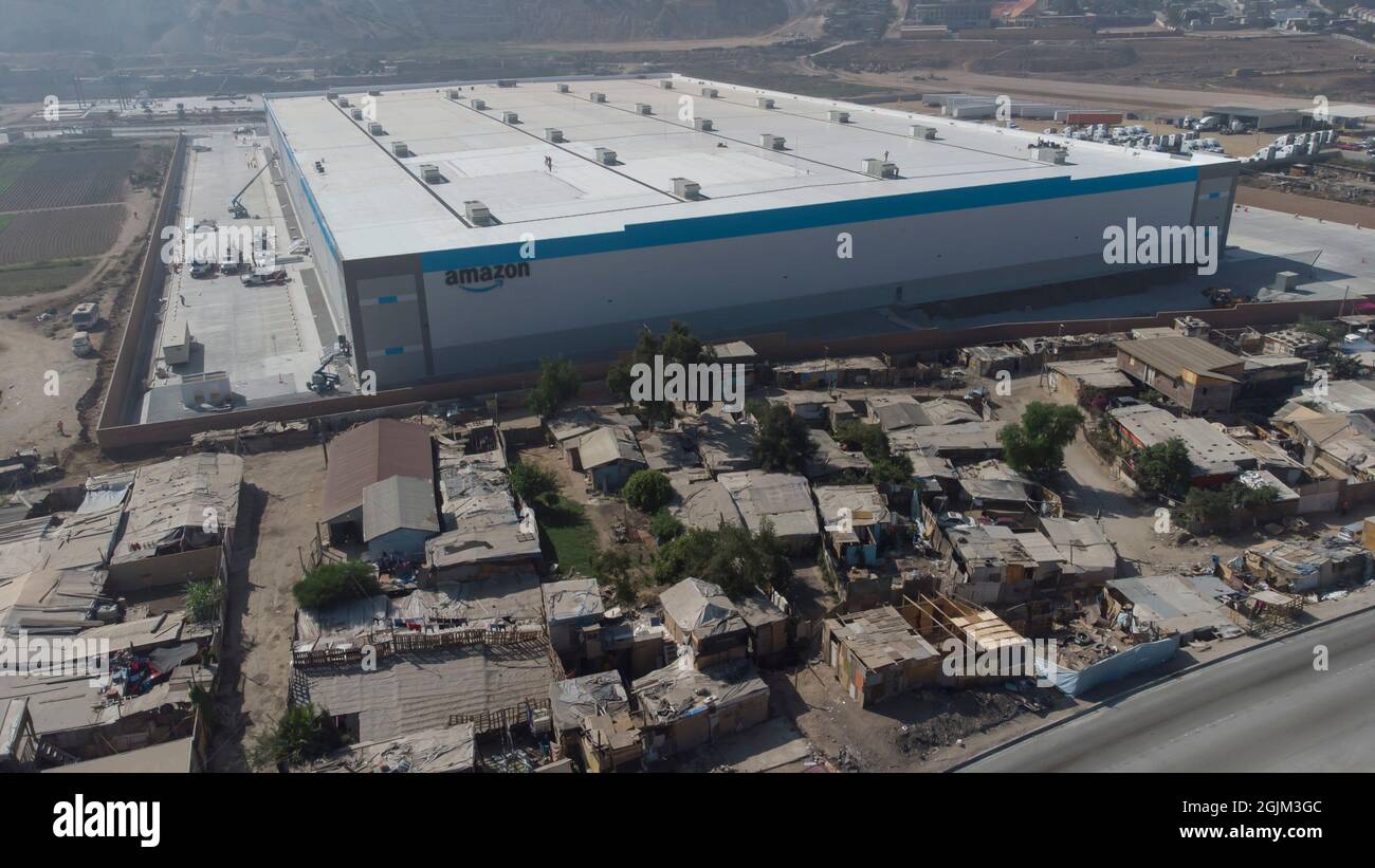 Tijuana, Mexico. 04th Sep, 2021. Amazon's new warehouse stands