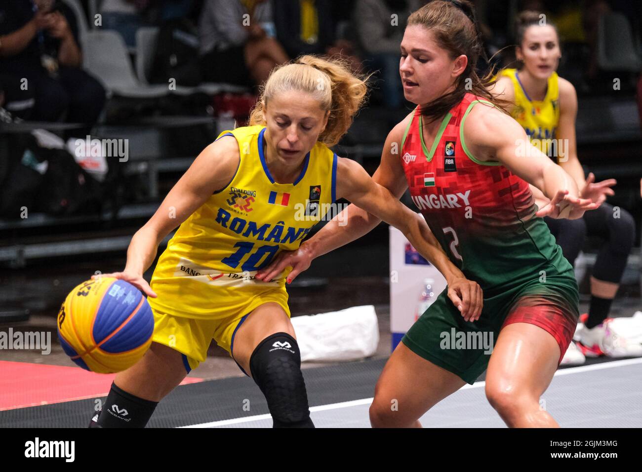 Paris, France, September 10, 2021, Florina Stanici (Romania) and Klaudia Papp (Hungary) in action during FIBA