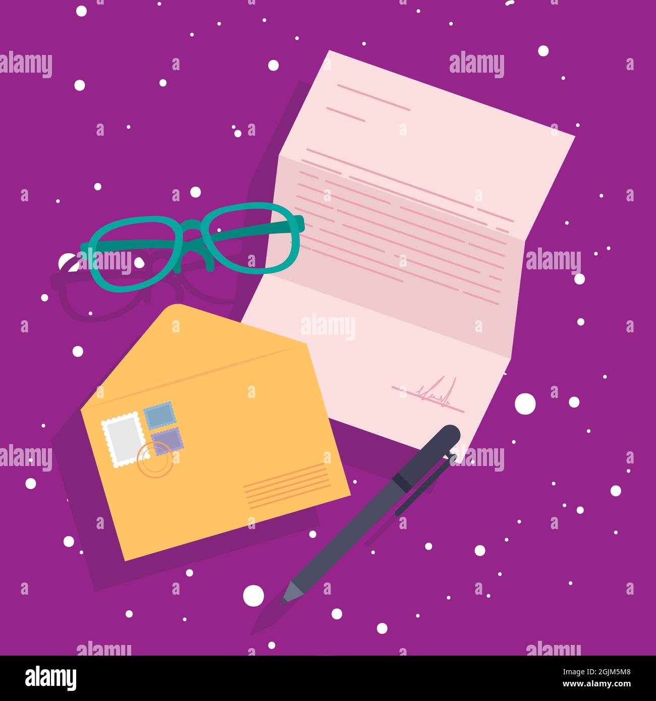postal envelope and eyeglasses icons Stock Vector Image & Art - Alamy