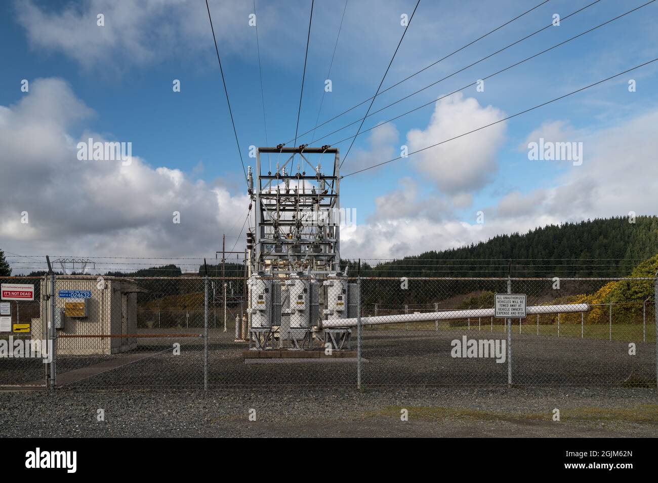 Electrical substation, utility company energy distribution Stock Photo
