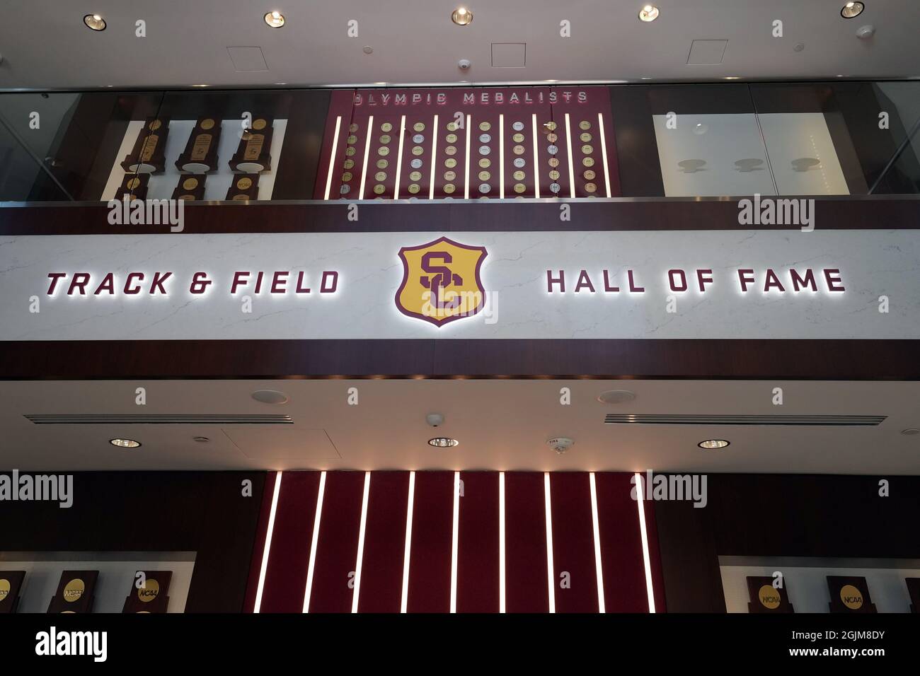 A general overall view of the USC Track & Field Hall of Fame at the