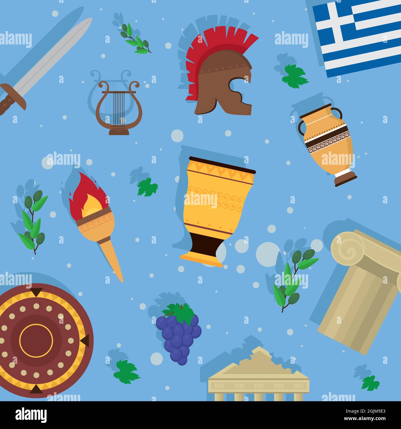 greece set icons pattern background Stock Vector Image & Art - Alamy