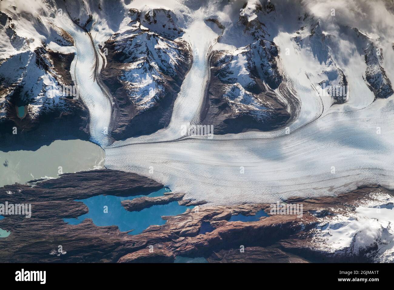 UPSALA GLACIER, Argentina. photographed in 2018. An optimised and digitally enhanced version of a NASA image / credit NASA Stock Photo