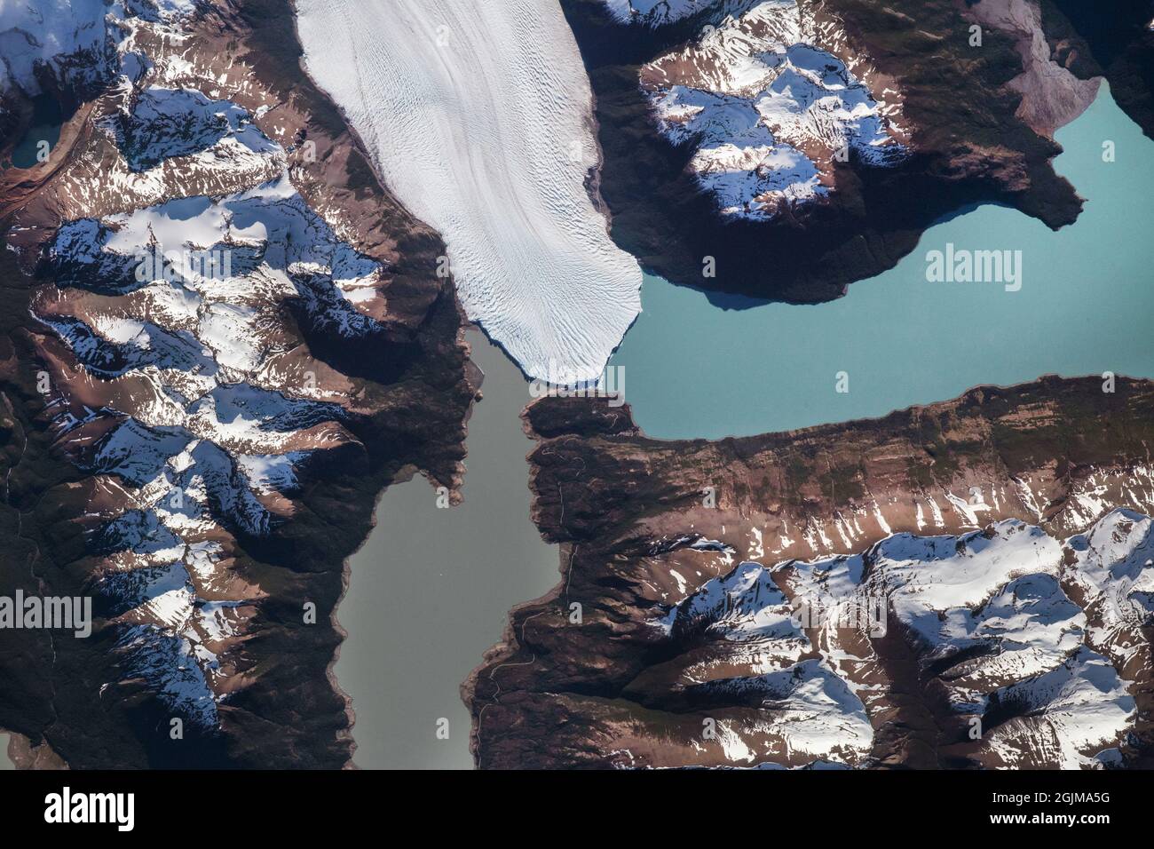 PERITO MORENO GLACIER, S Patagonia. Photographed in 2018  An optimised and digitally enhanced version of a NASA image / credit NASA Stock Photo