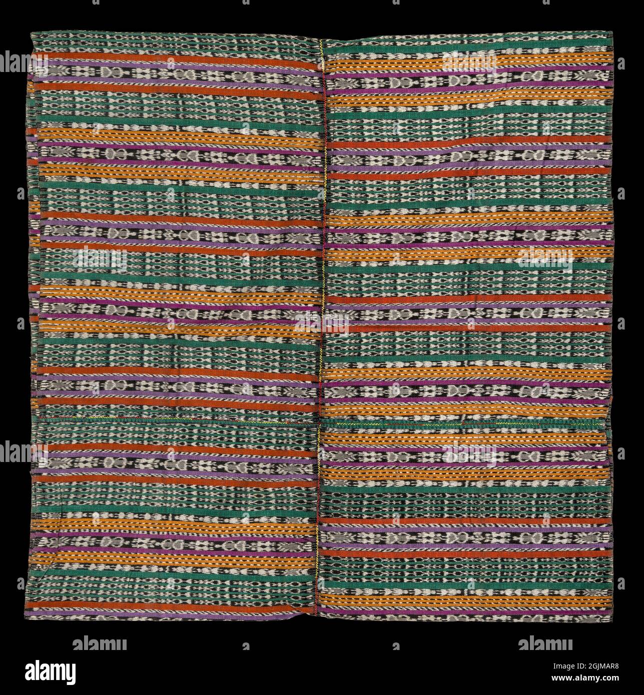 Wrap around ikat decorated skirt as used in Almolonga, Dept of Quetzaltenango, Guatemala. Ikat patterning. Stock Photo