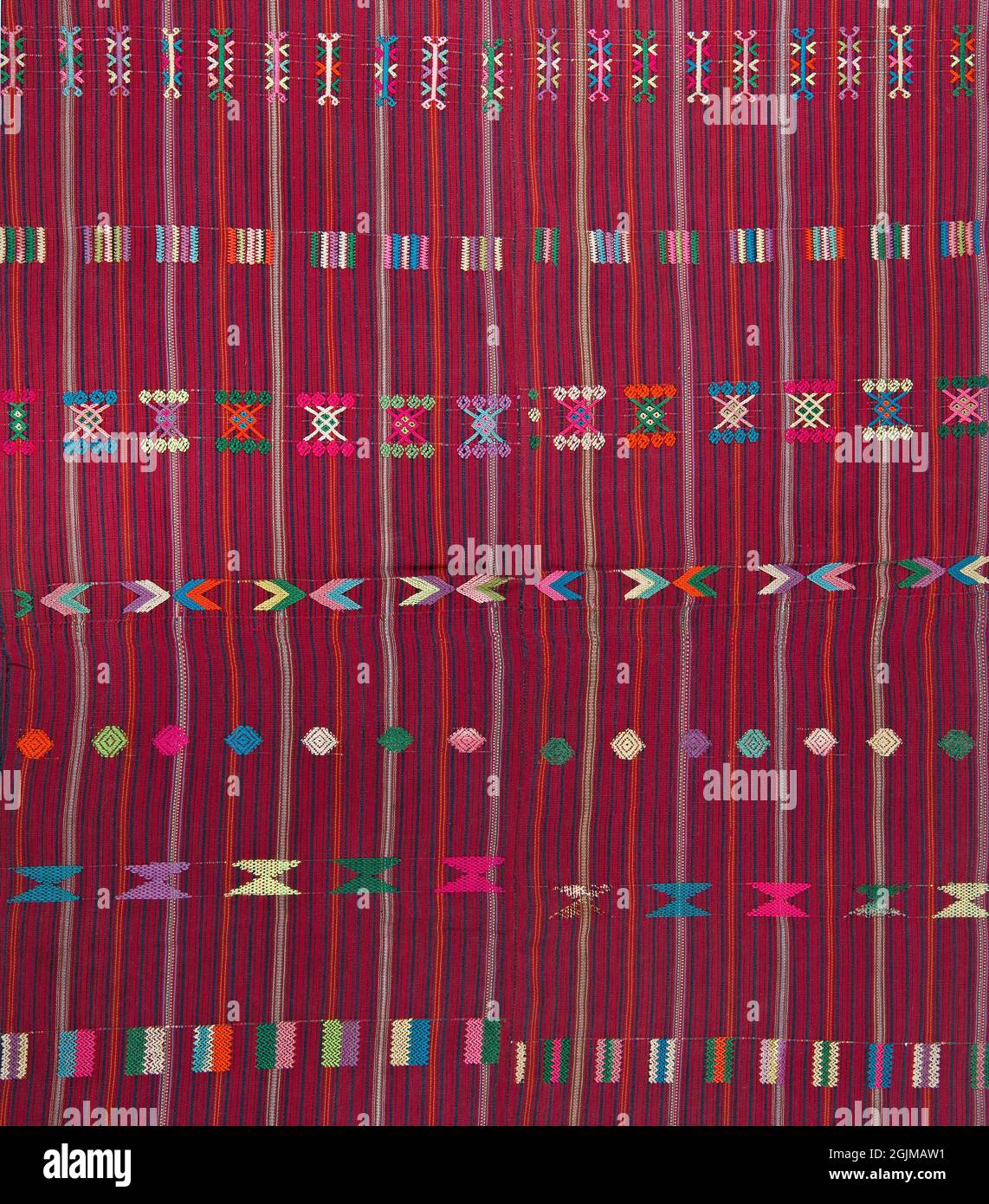 Detail of a brocaded woman's skirt from Colotenango, Dept. Huehuetenango, Guatemala Stock Photo