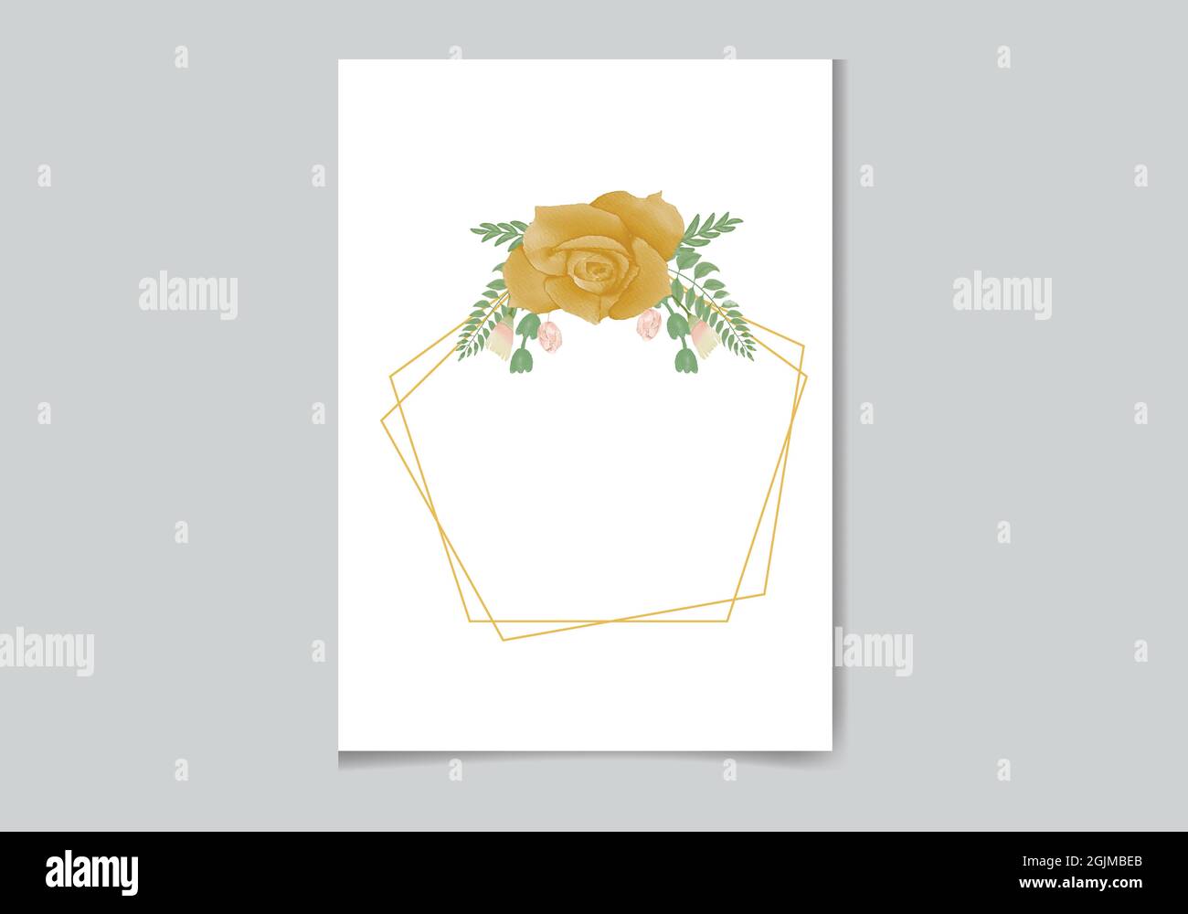 Beautiful Digital Hand-painted Feminine watercolor Premium floral frame design Stock Vector