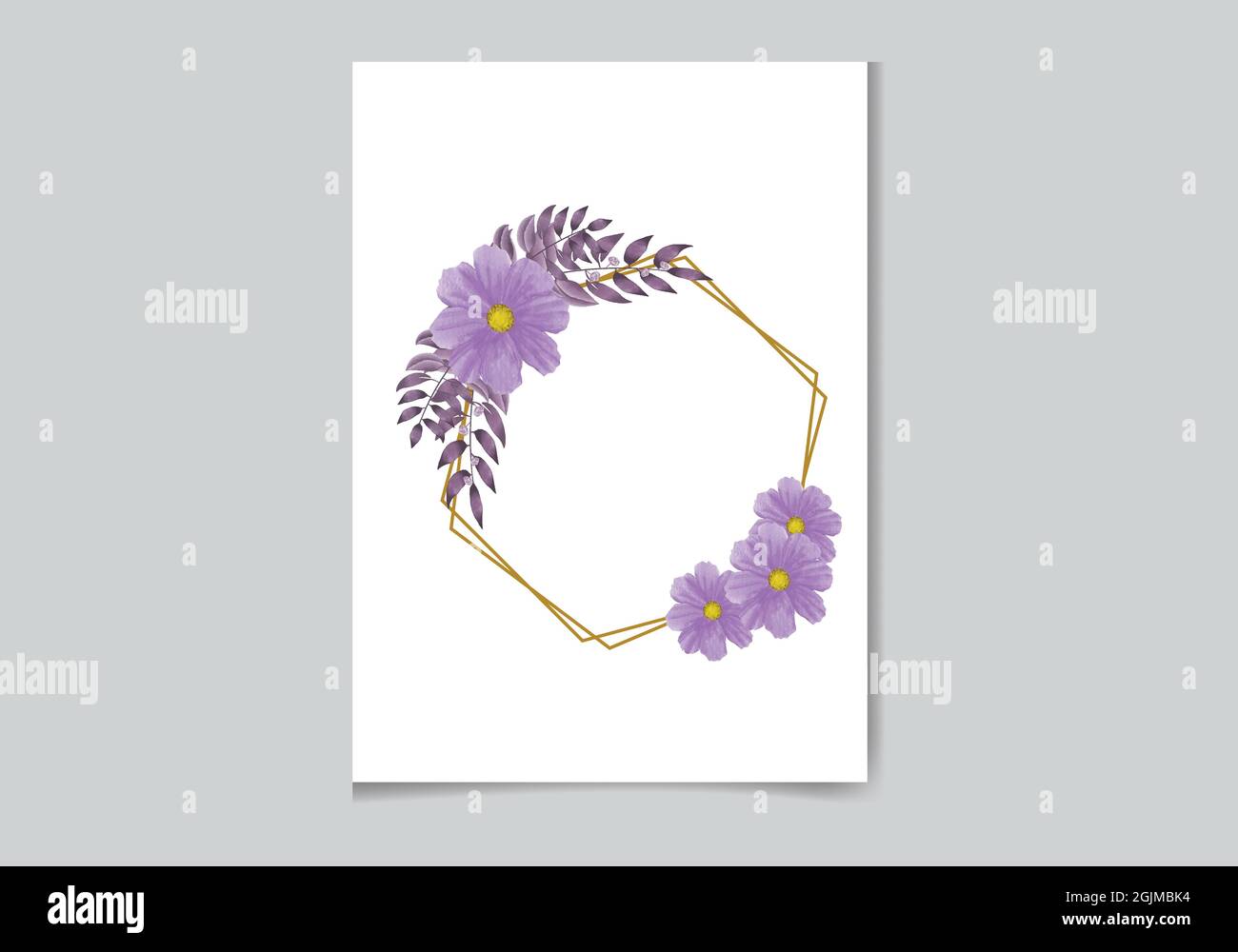 Beautiful Digital Hand-painted Feminine watercolor Premium floral frame design Stock Vector