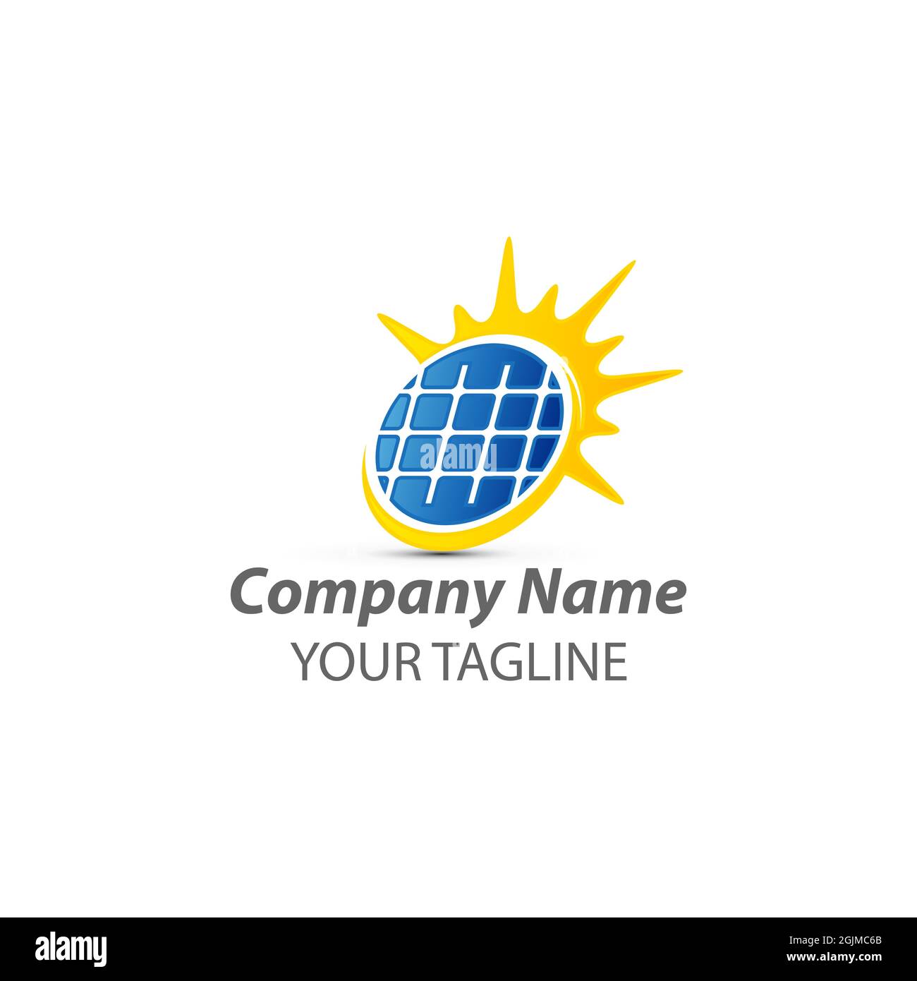 Sun Energy Solar panels logo vector design for green energy and nature ...