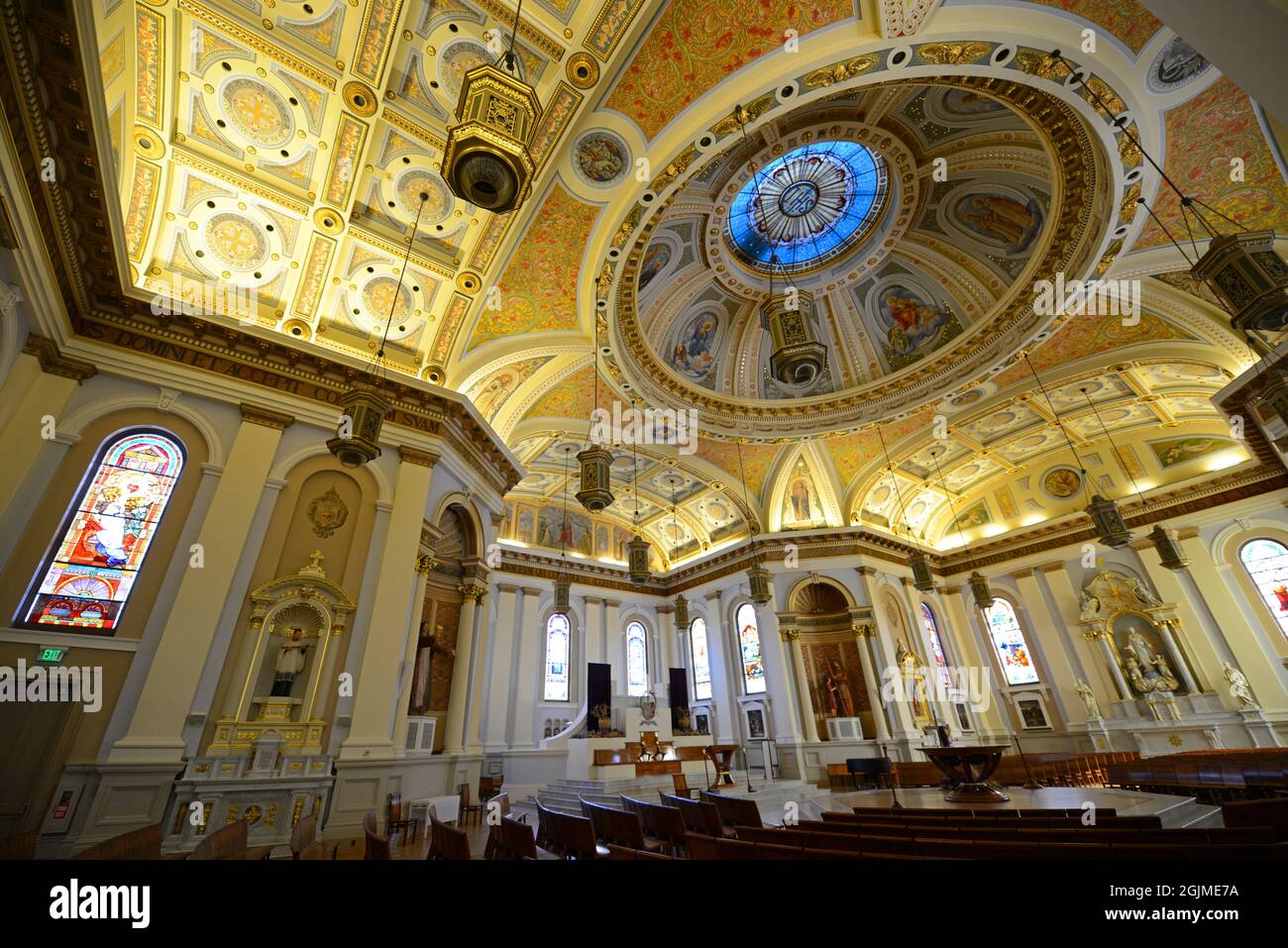 Interior of San Jose Cathedral. Basilica of St. Joseph was built in ...