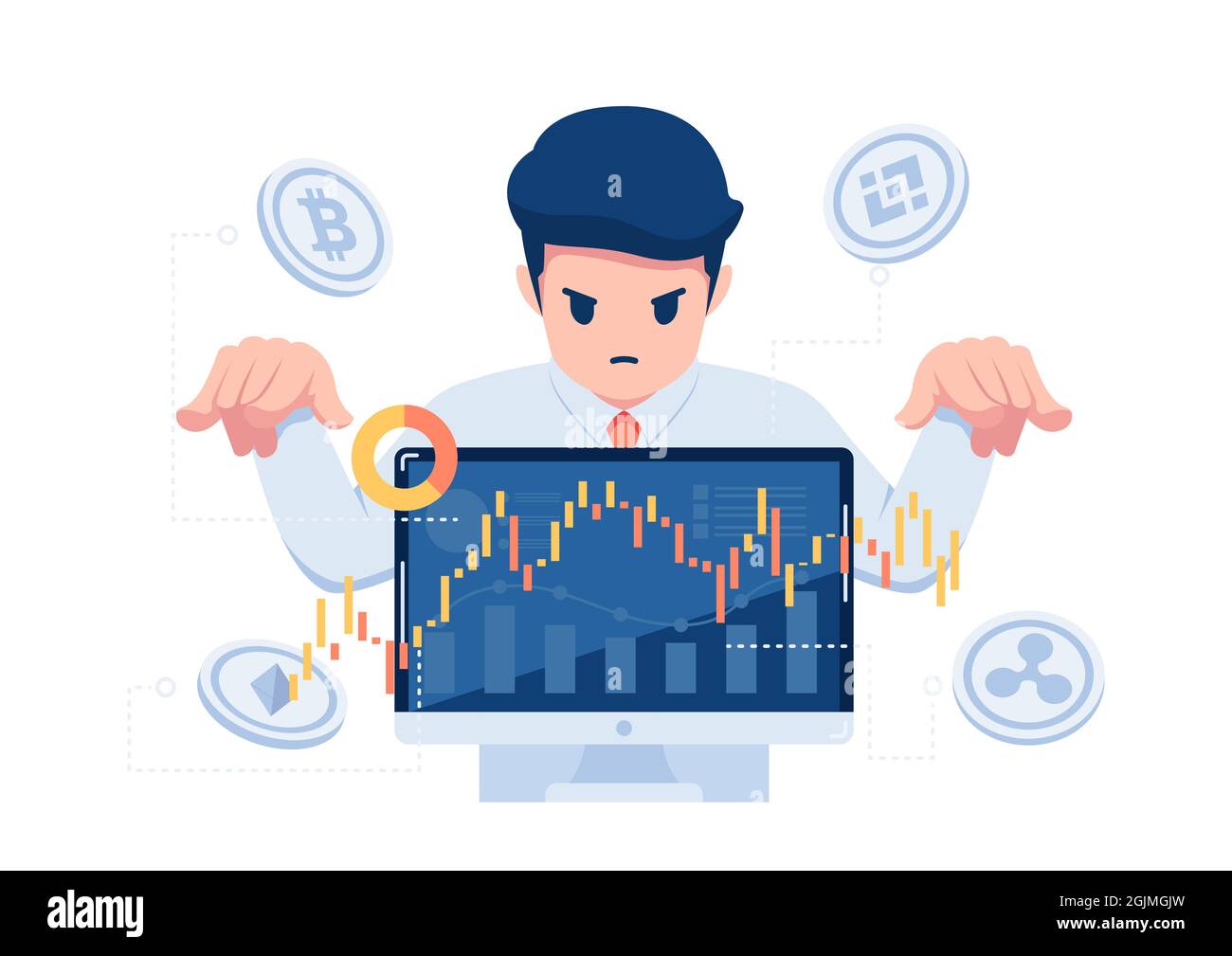 Businessman Controlling Cryptocurrency Trading Market. Cryptocurrency  Market Manipulation and Financial Investment Concept Stock Vector Image &  Art - Alamy