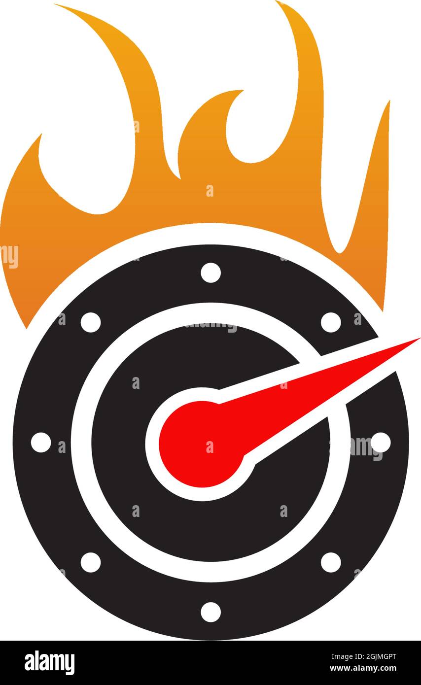 Speedometer icon logo design vector illustration template Stock Vector ...