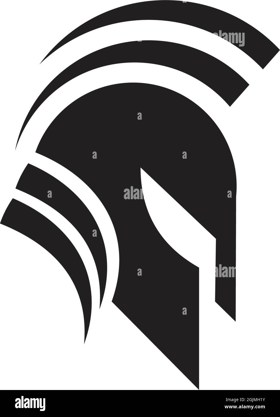 Spartan warrior helmet logo design vector illustration template Stock ...
