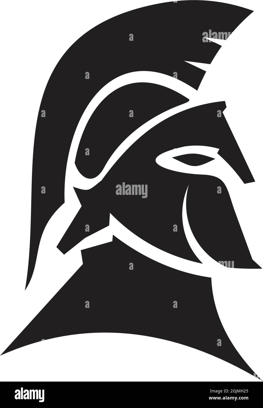 Spartan warrior helmet logo design vector illustration template Stock Vector