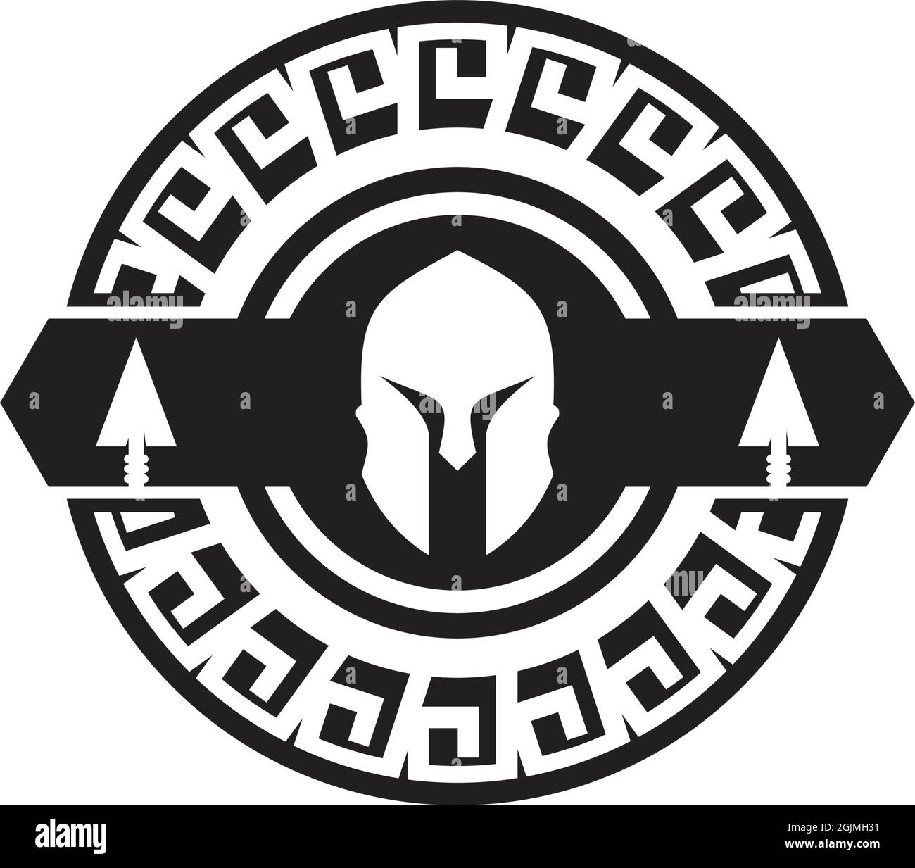 Spartan warrior helmet logo design vector illustration template Stock ...