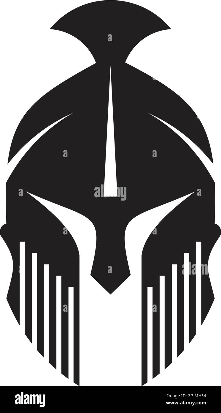 Spartan warrior helmet logo design vector illustration template Stock ...