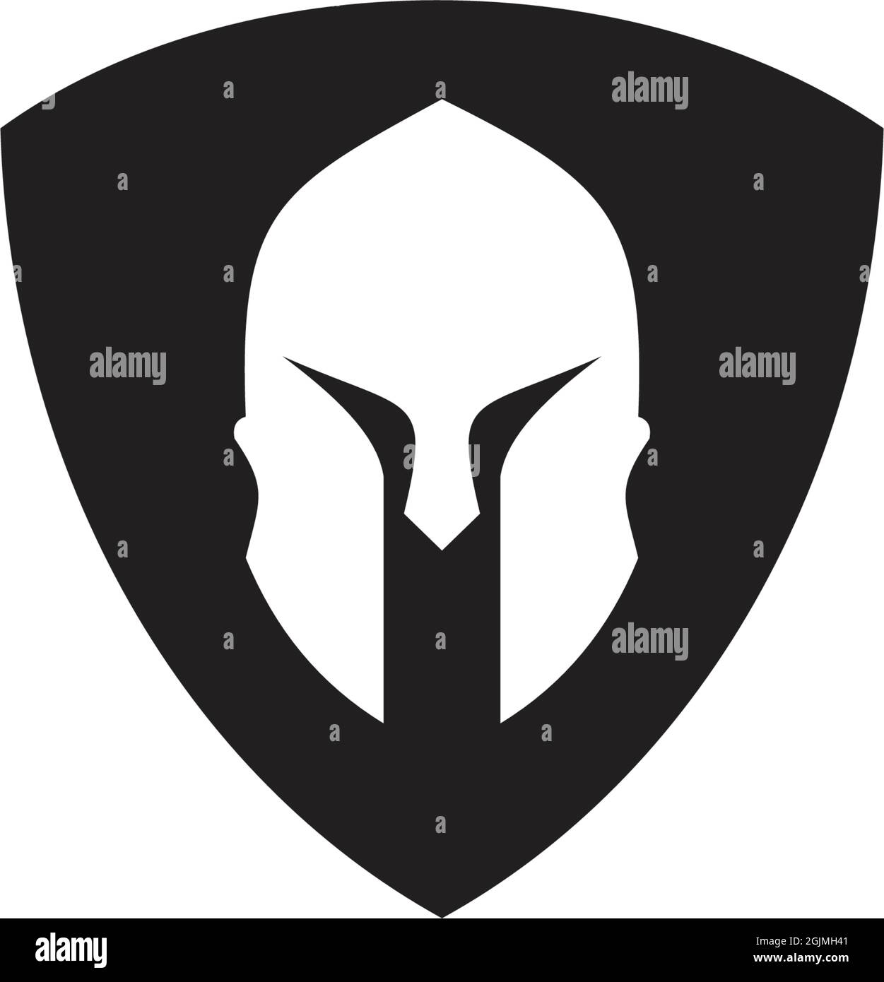 Spartan warrior helmet logo design vector illustration template Stock Vector