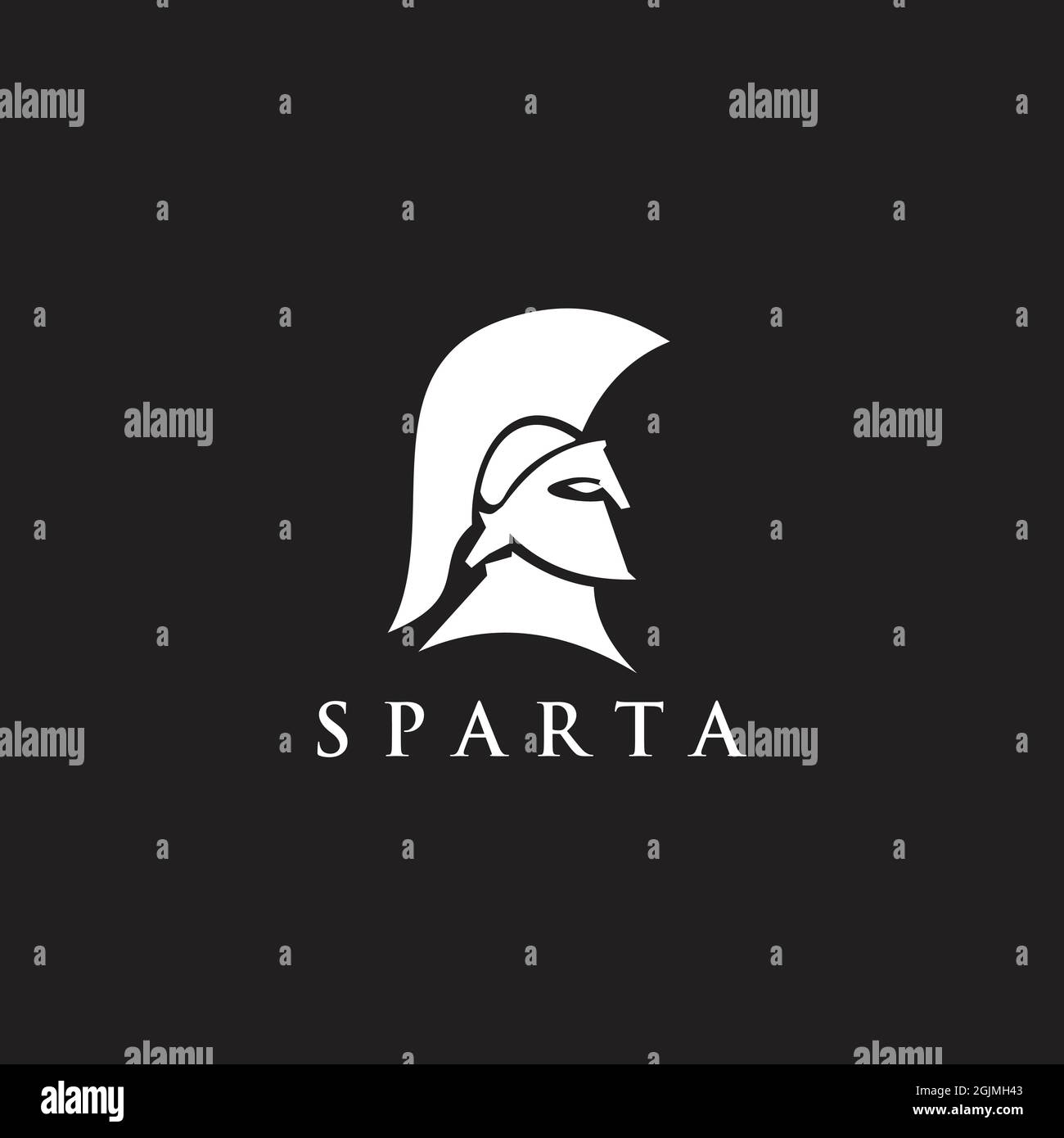 Spartan warrior helmet logo design vector illustration template Stock ...