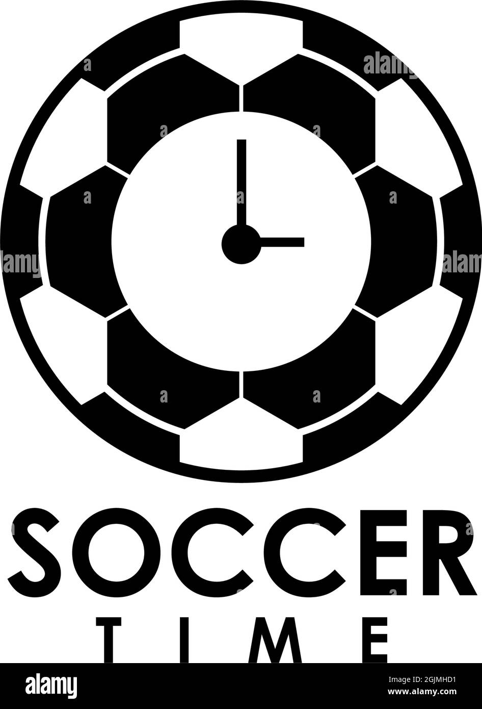 Soccer time logo design vector illustration template Stock Vector