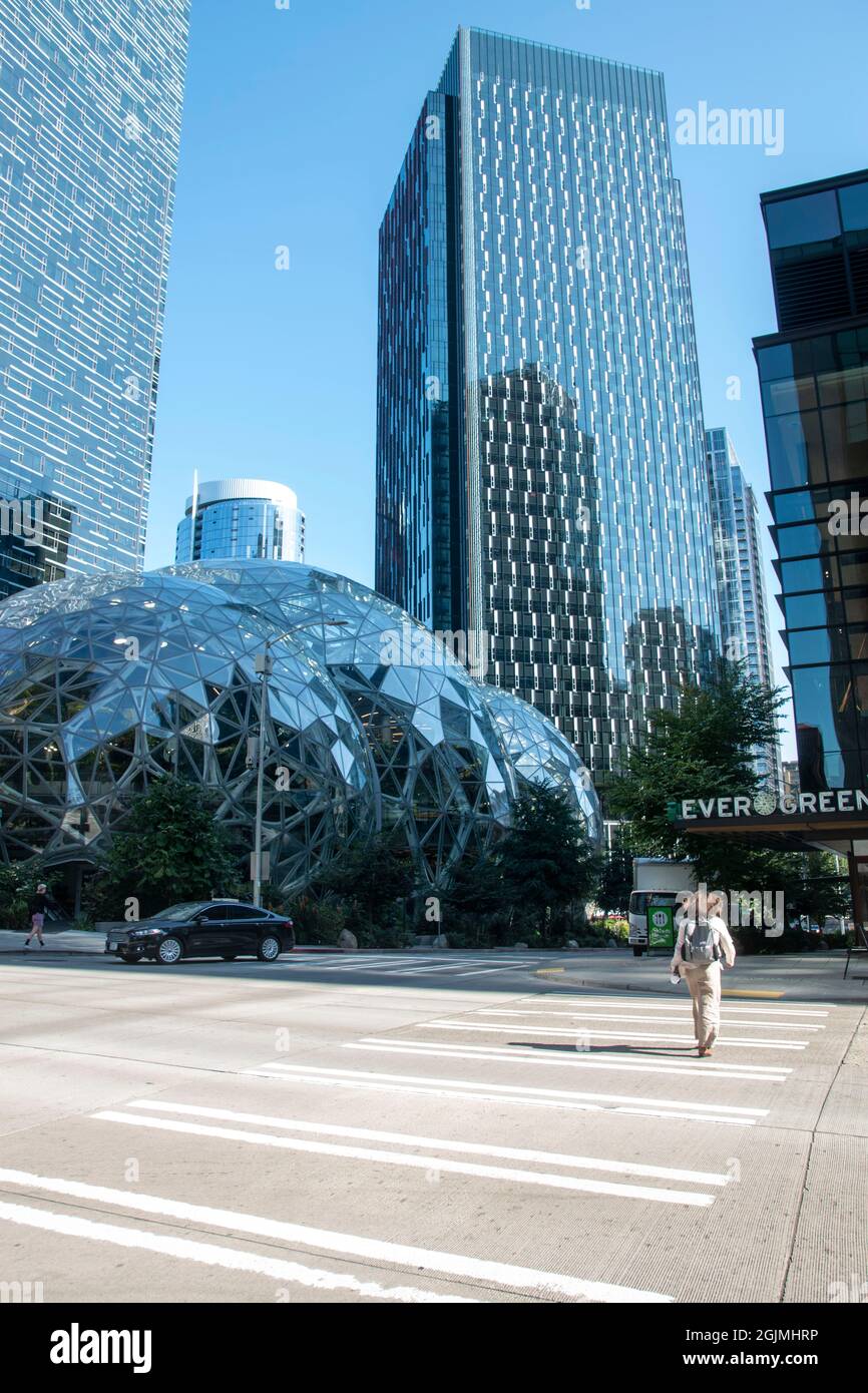 The Spheres is an office building in downtown Seattle, WA, USA with a