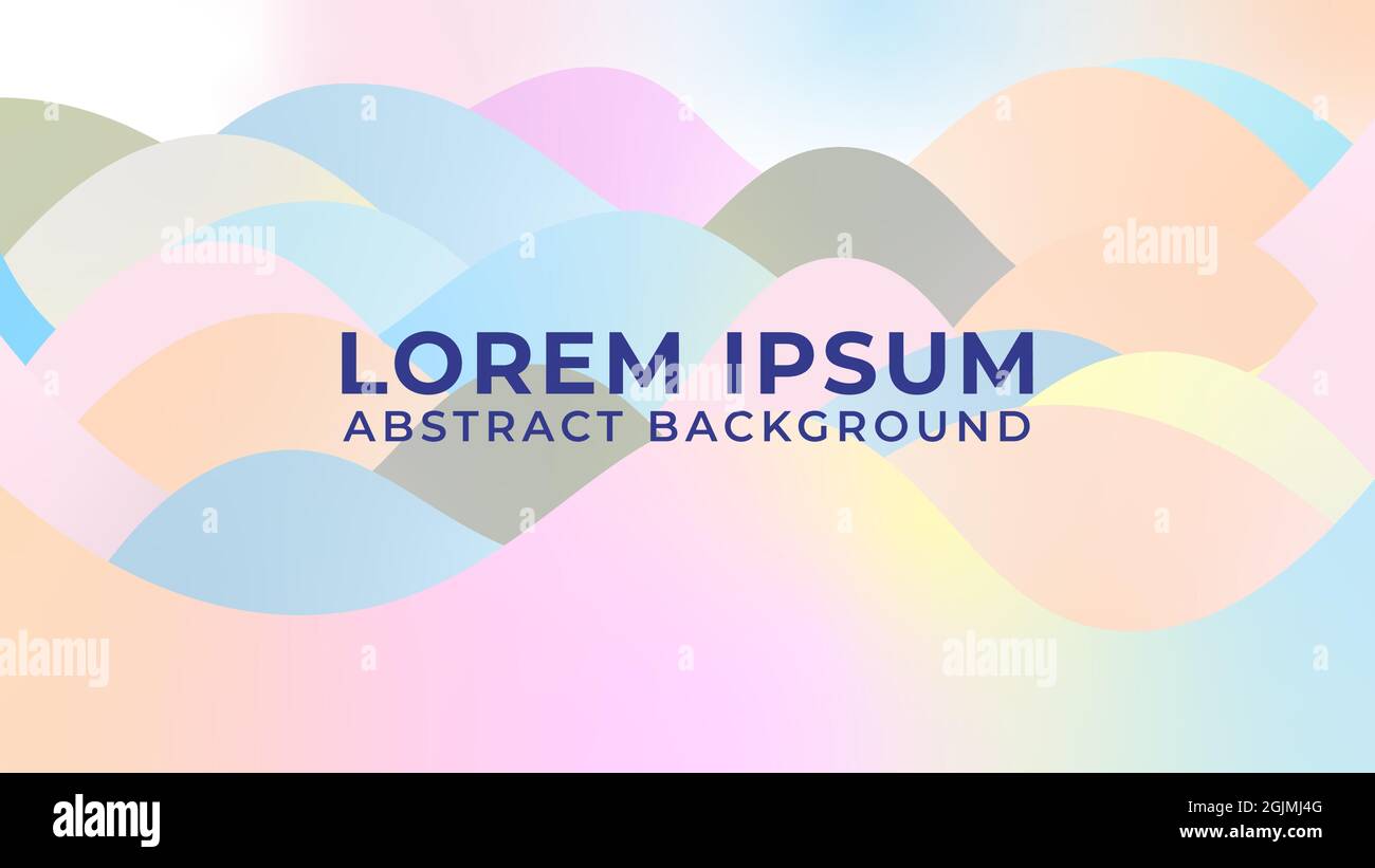Colorful hills with soft gradient mesh. Abstract multicolor wavy shape vector illustration. Background design template for wallpaper, banner, presenta Stock Vector