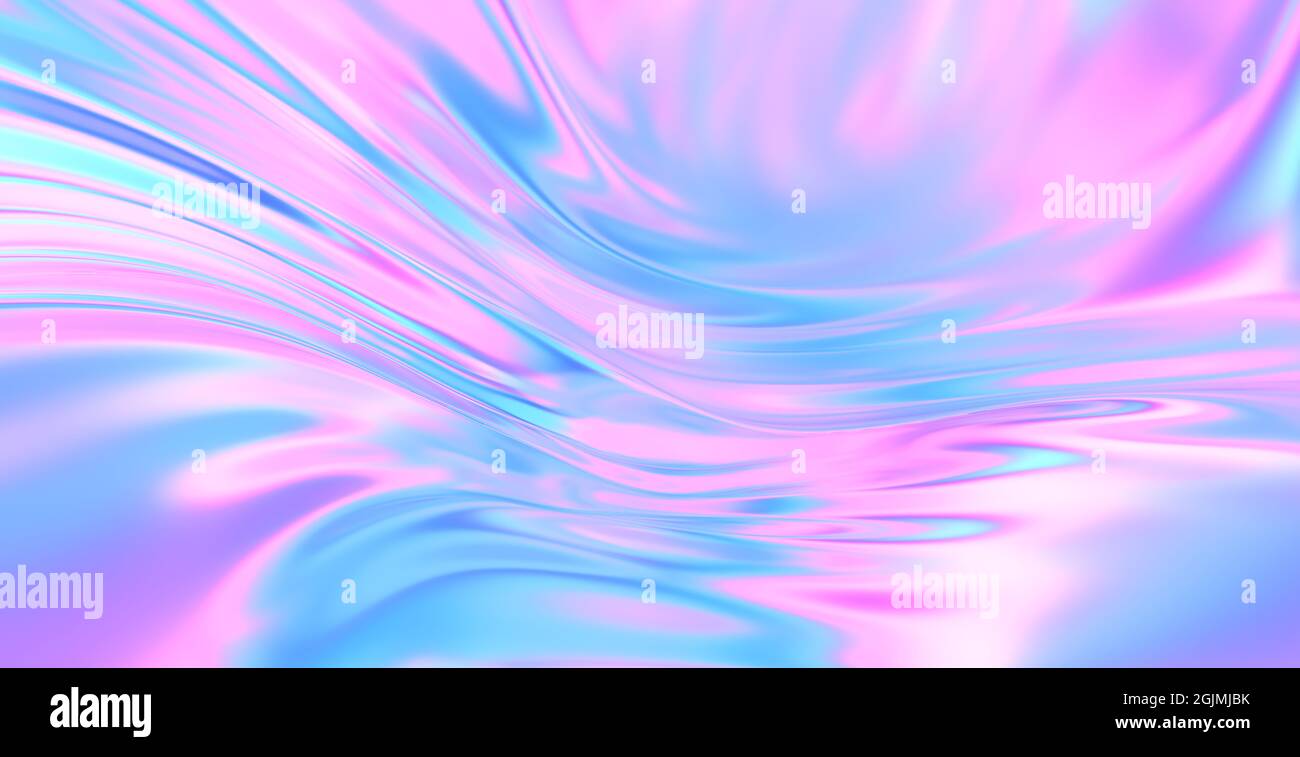 Cloth fabric gradient waves abstract background. Iridescent chrome wavy ...