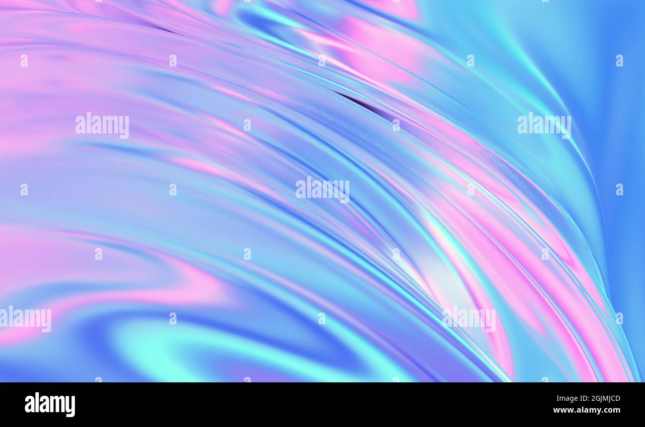 Cloth fabric gradient waves abstract background. Iridescent chrome wavy ...