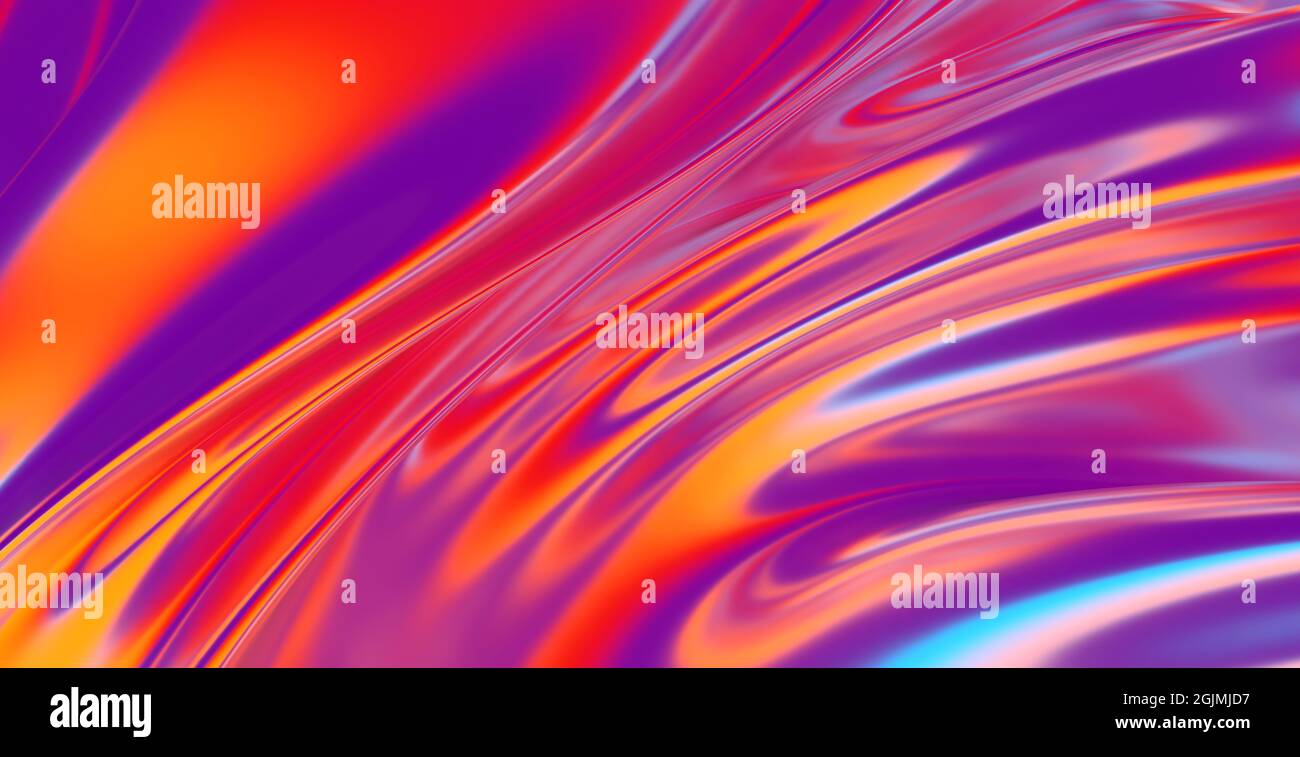 Cloth fabric gradient waves abstract background. Iridescent chrome wavy ...