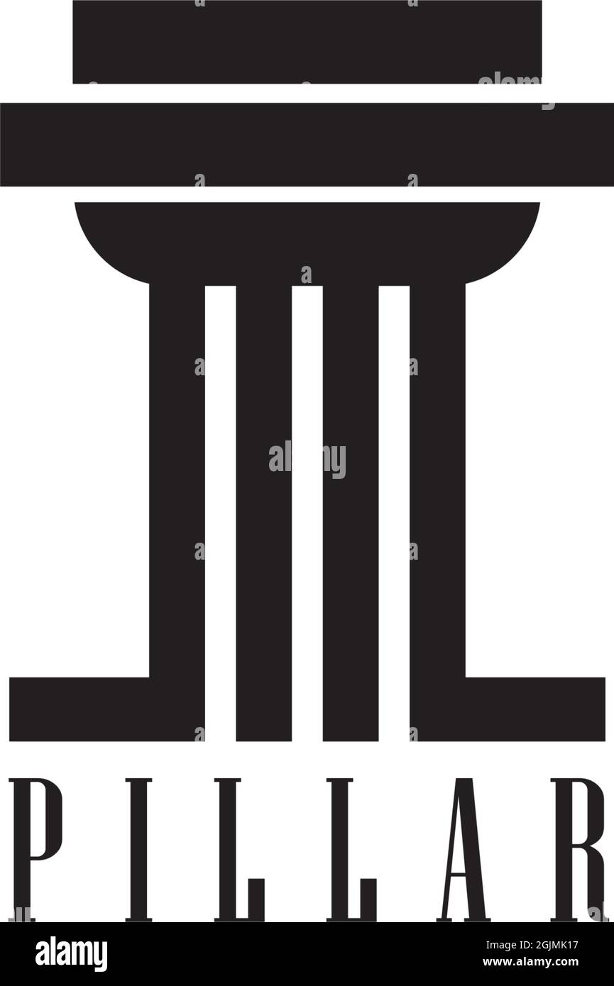 Concrete pillar icon logo design inspiration vector template Stock ...