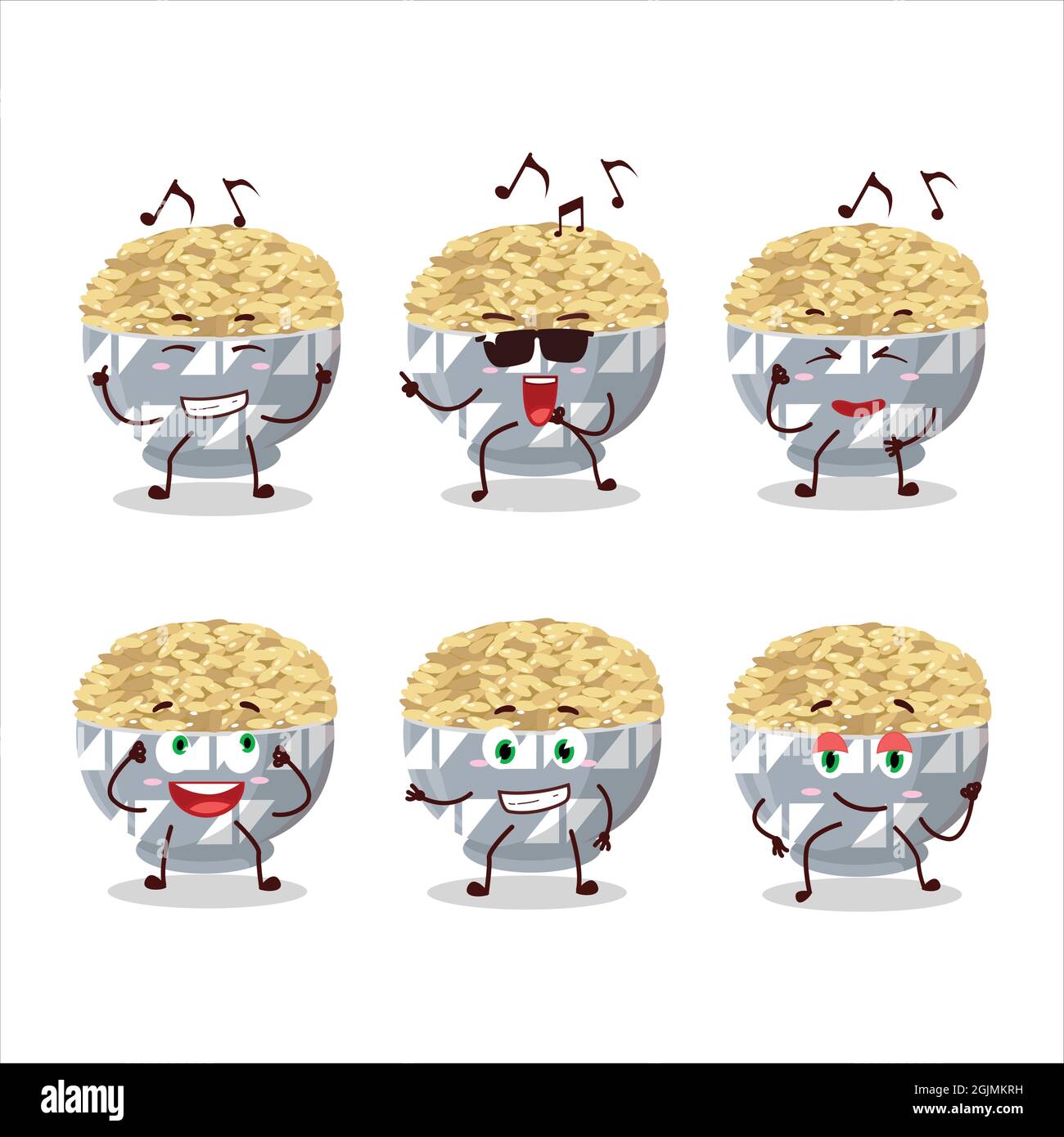 An image of parboied long grain rice dancer cartoon character enjoying ...