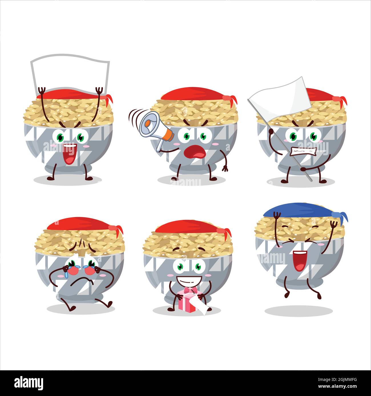 Mascot design style of parboied long grain rice character as an
