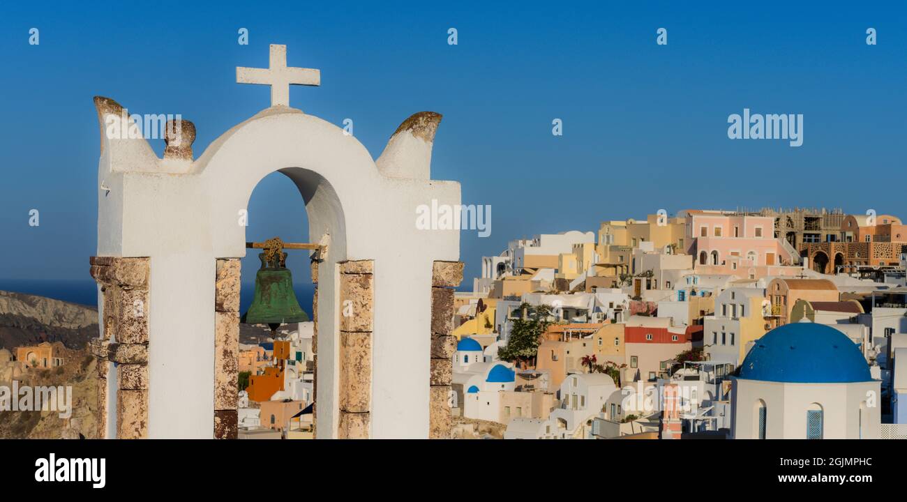 Famous view of Oia, Santorine, Greece Stock Photo