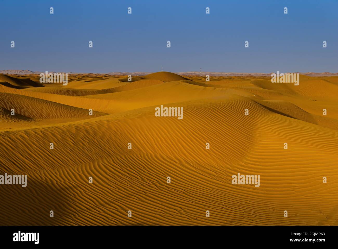 Sand dunes at sunset, Saudi Arabia Stock Photo
