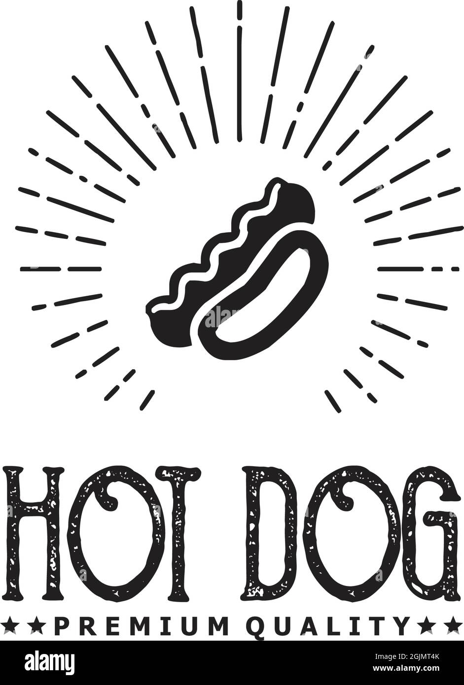 Hot dog restaurant logo design vector template illustration Stock Vector