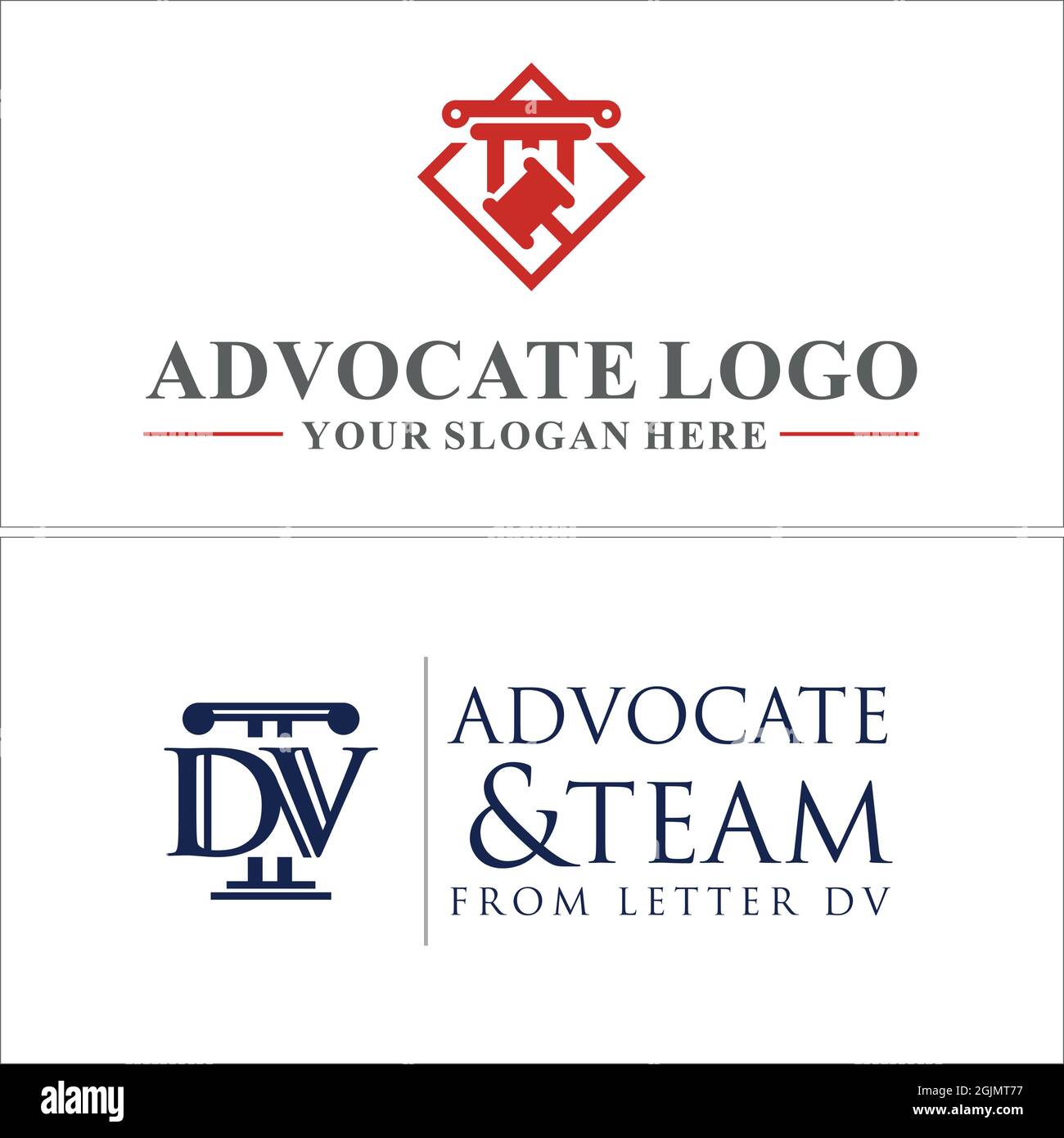Advocate law pillar logo design Stock Vector