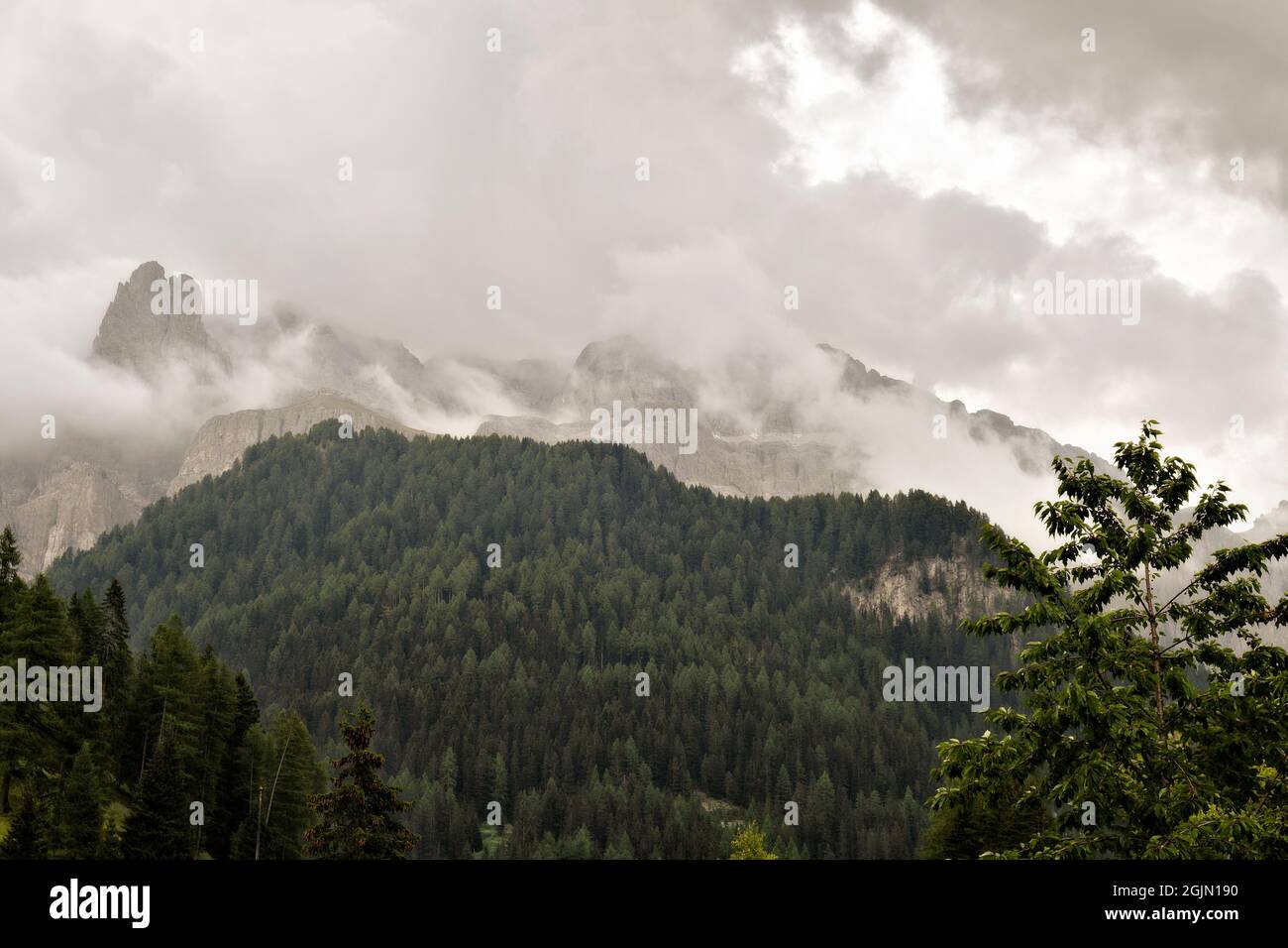 landscape scenery of the italian dolomites mountains in summer Stock Photo