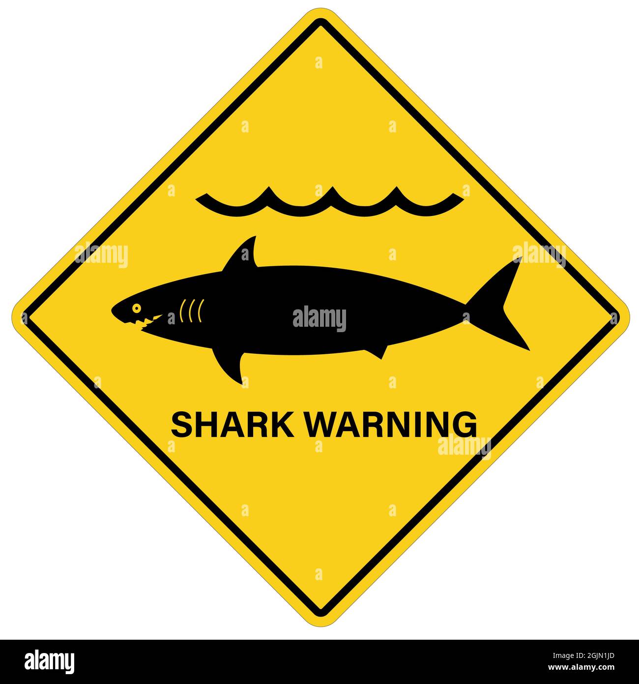 Attention Shark sign on white background. Shark warning sign. warning ...