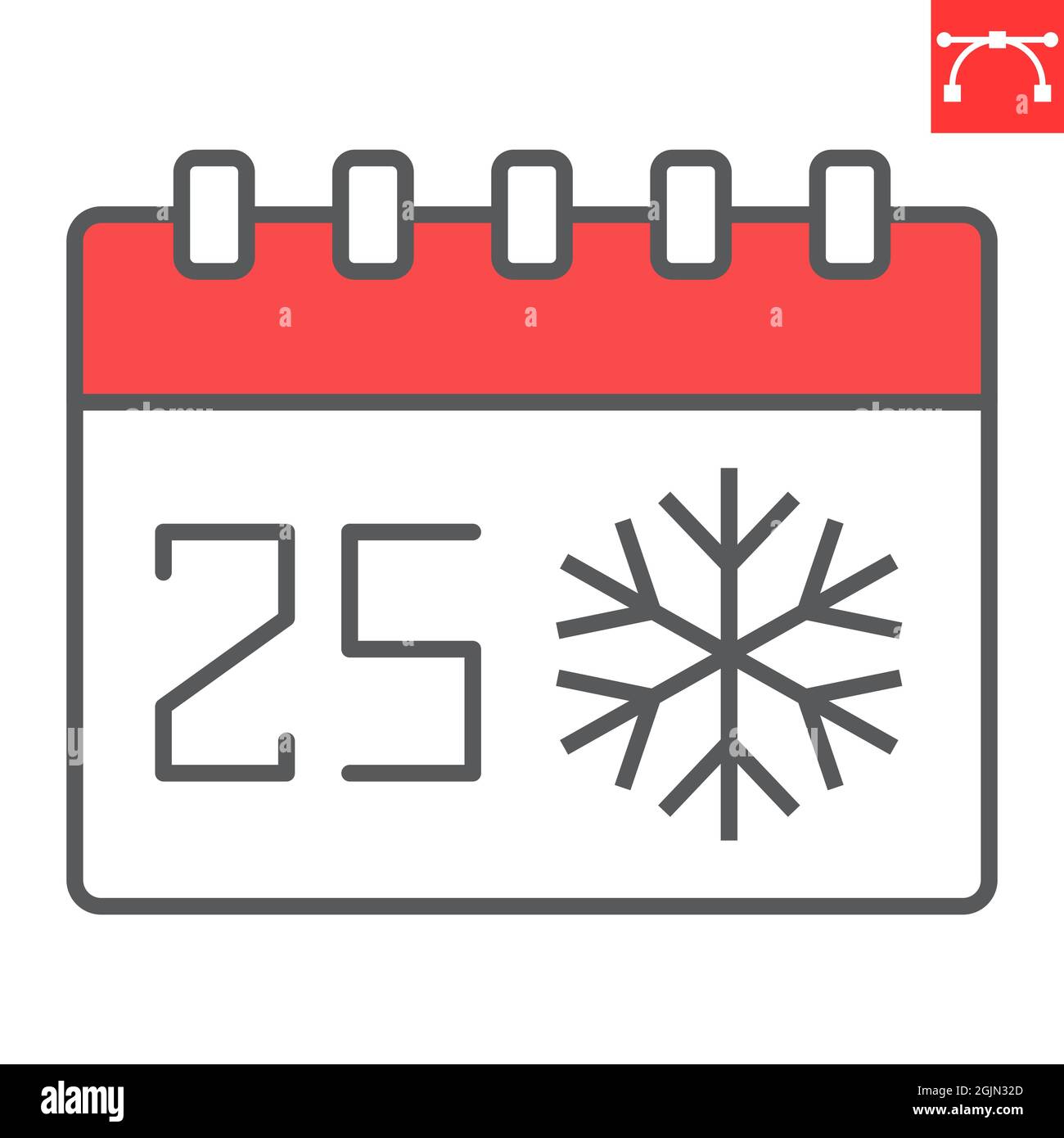 Christmas calendar color line icon, holiday and christmas, 25th december  calendar vector icon, vector graphics, editable stroke filled outline sign,  eps 10 Stock Vector Image & Art - Alamy