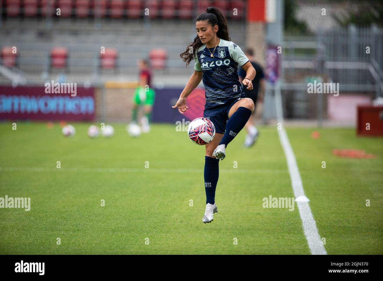 London, UK. 11th September, 2021. Aston Villa’s Mayumi Pacheco ahead of the Barclay’s FA WSL fixture against West Ham at the Chigwell Construction Stadium. Credit: Liam Asman/Alamy Live News Stock Photo