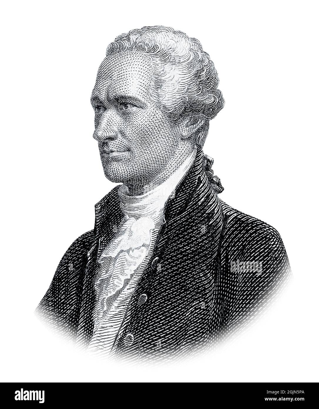 Alexander Hamilton Isolated on White Background Stock Photo