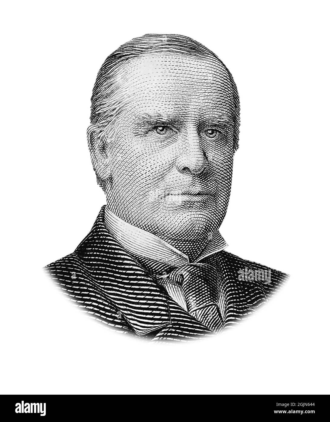 William McKinley  Portrait Isolated on White Background Stock Photo