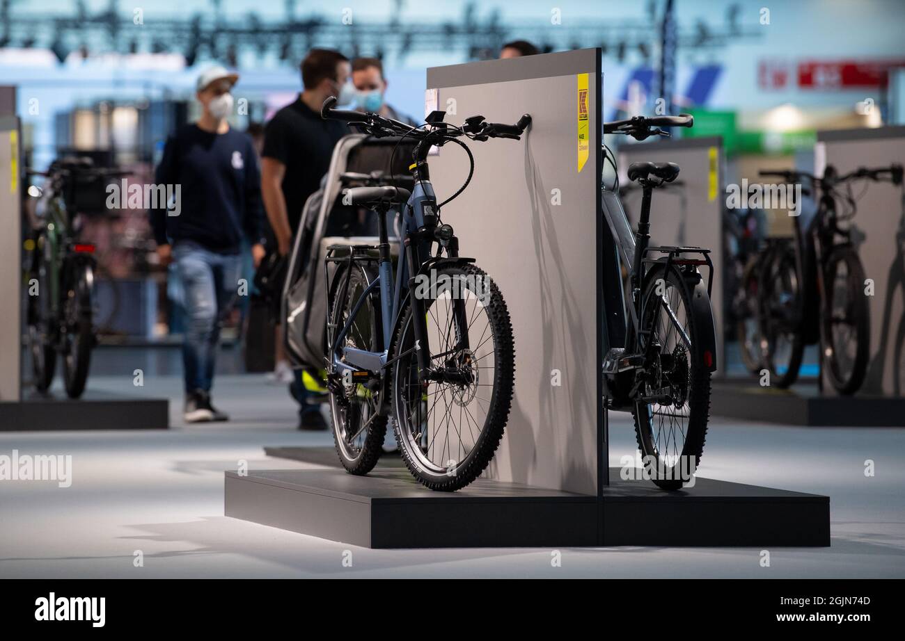 Munich, Germany. 11th Sep, 2021. Various bikes are on display at the Kettler  stand during the International Motor Show (IAA Mobility). The IAA MOBILITY  2021 will take place from 07.-12.09.2021 in Munich.