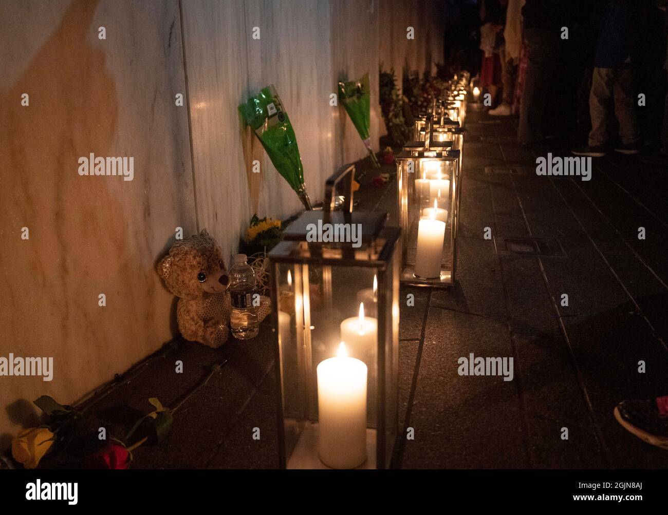 Washington DC, USA. 10th Sep, 2021. Lanterns are placed at the Wall of Names during a