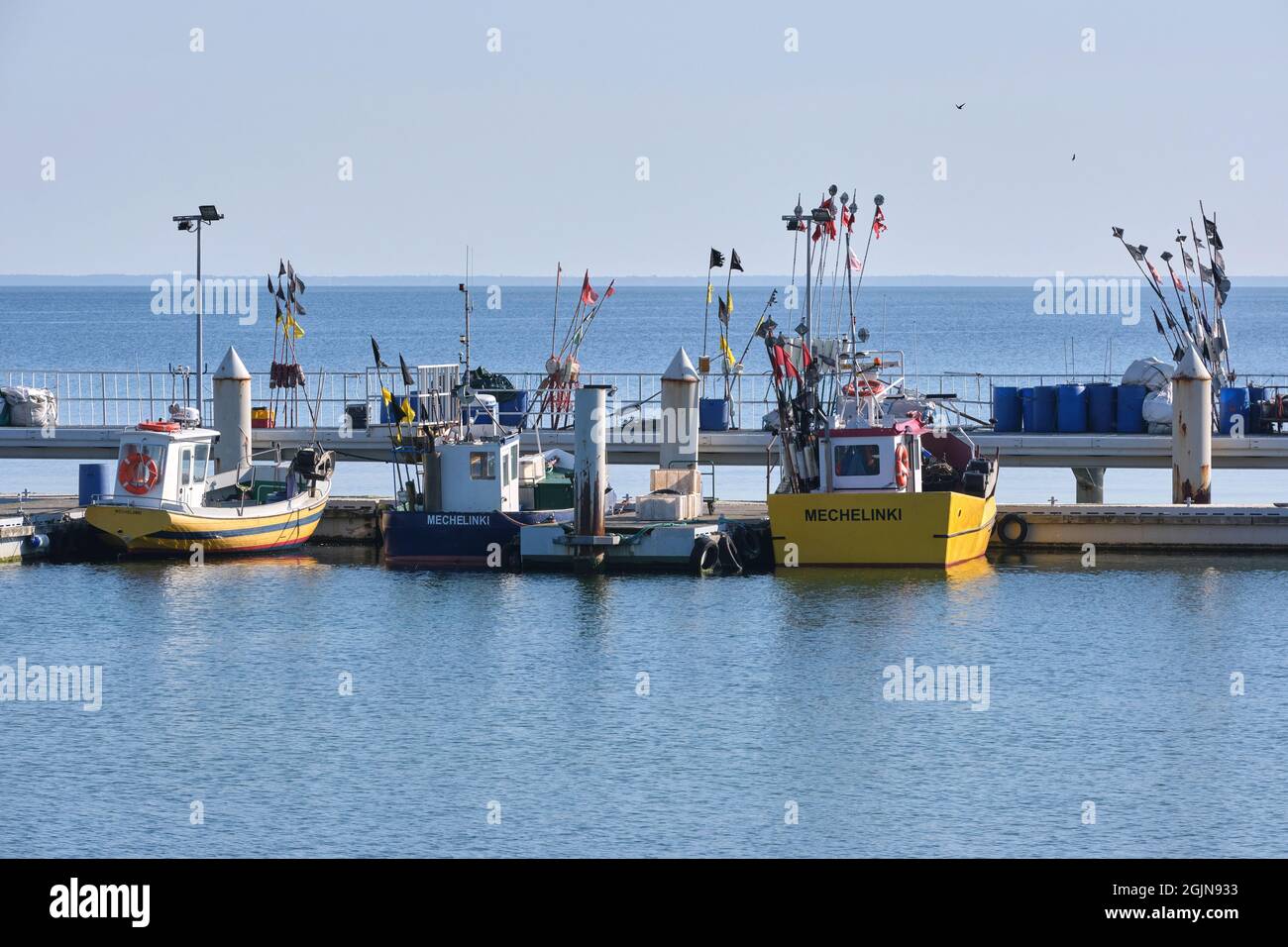 Mechelinki, Poland 08 september 2021. Mechelinki fishing port in Poland - Pucka Bay Stock Photo