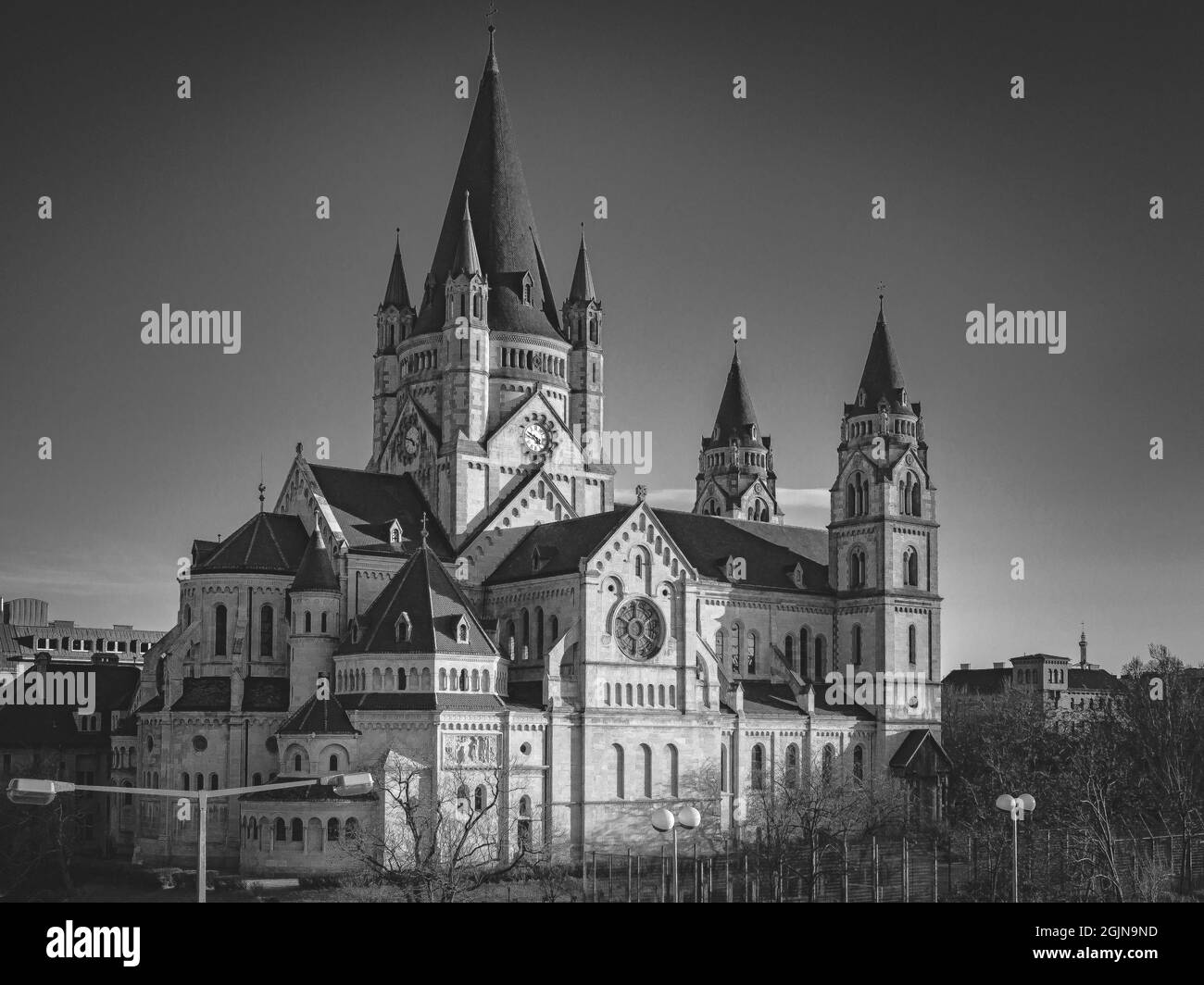 St francis assisi church vienna Black and White Stock Photos & Images ...