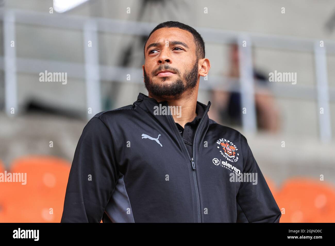 Blackpool, UK. 11th Sep, 2021. Keshi Anderson 10 of Blackpool Keshi